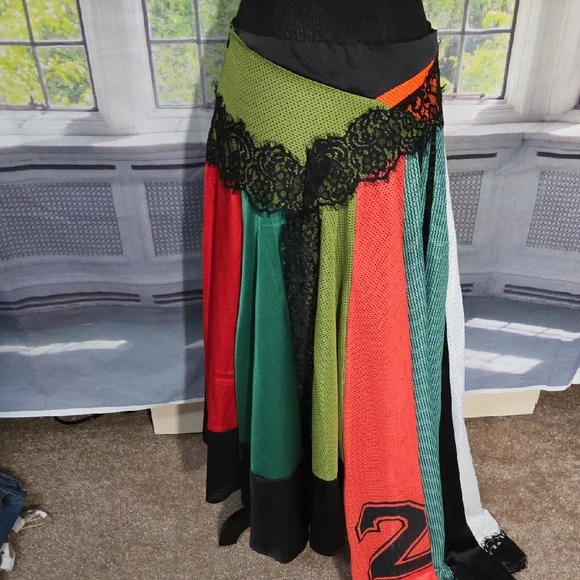 AKIRA Multicolor Maxi Skirt with Lace Accents - Picture 3 of 6